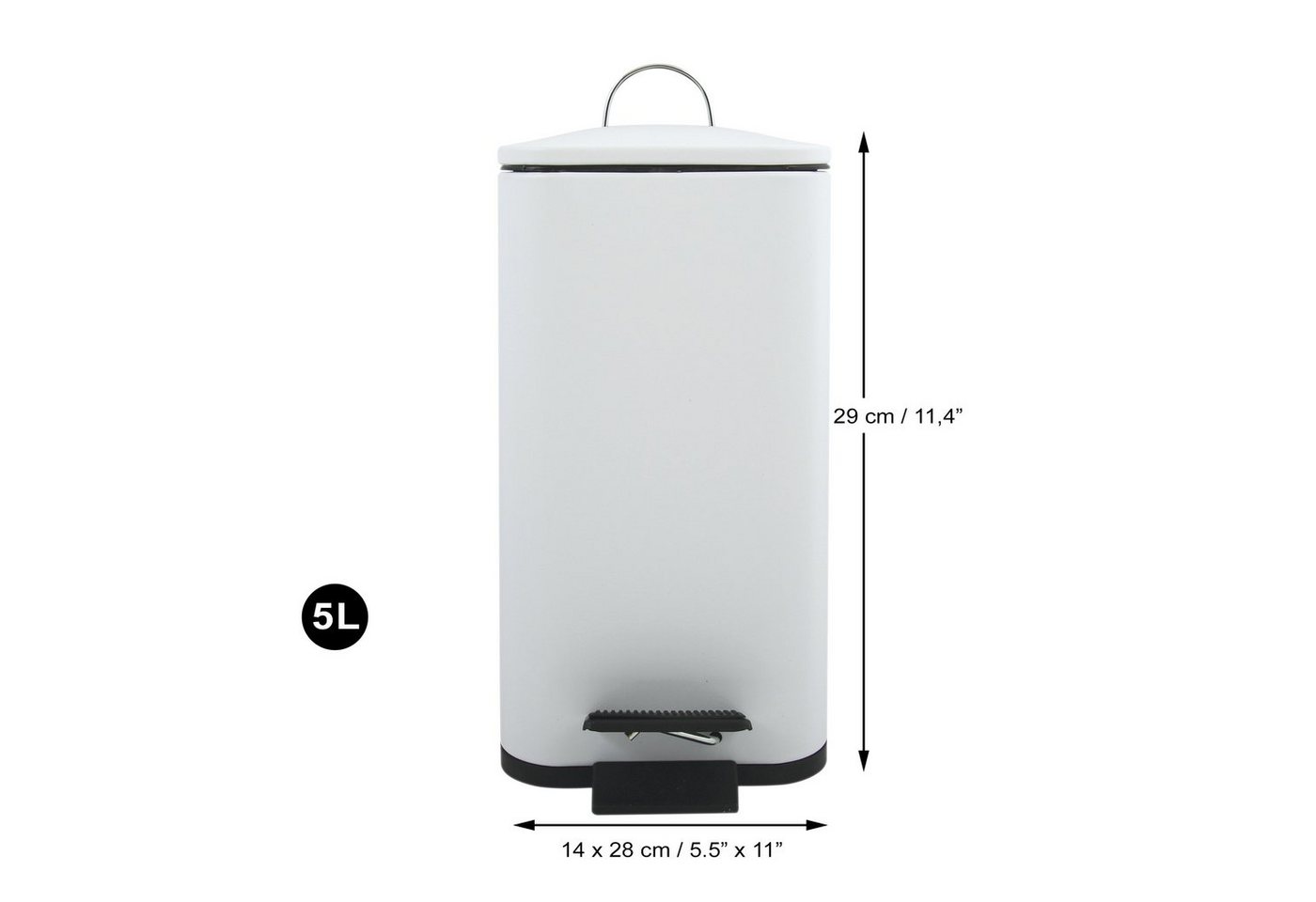 spirella Kosmetikeimer ERIK, Treteimer mit Softclose-Absenkautomatik, Anti-Fingerprint-Beschichtung, herausnehmbarer Inneneimer, innovatives Design in besonders – Bild 4 von 5