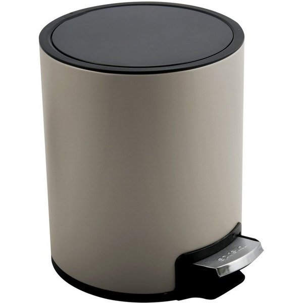 spirella Kosmetikeimer RIKU, Treteimer mit Softclose-Absenkautomatik, herausnehmbarem Inneneimer, Anti-Fingerprint-Beschichtung, 3L, taupe