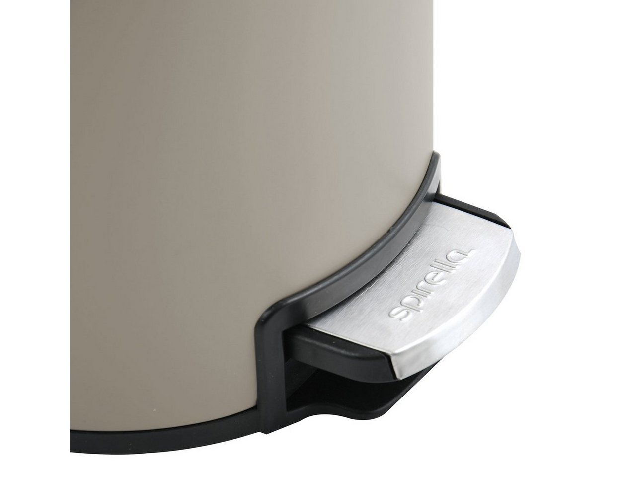 spirella Kosmetikeimer RIKU, Treteimer mit Softclose-Absenkautomatik, herausnehmbarem Inneneimer, Anti-Fingerprint-Beschichtung, 3L, taupe – Bild 3 von 5