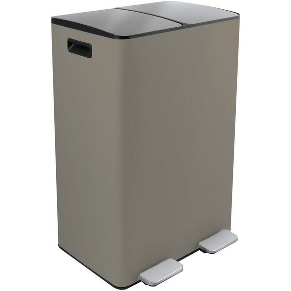 spirella Mülltrennsystem ALIYA, 2 Kammern Abfall Treteimer XXL, 60 L, Softclose Absenkautomatik, herausnehmbare Innenbehälter, Anti-Fingerprint Oberfläche, Stah