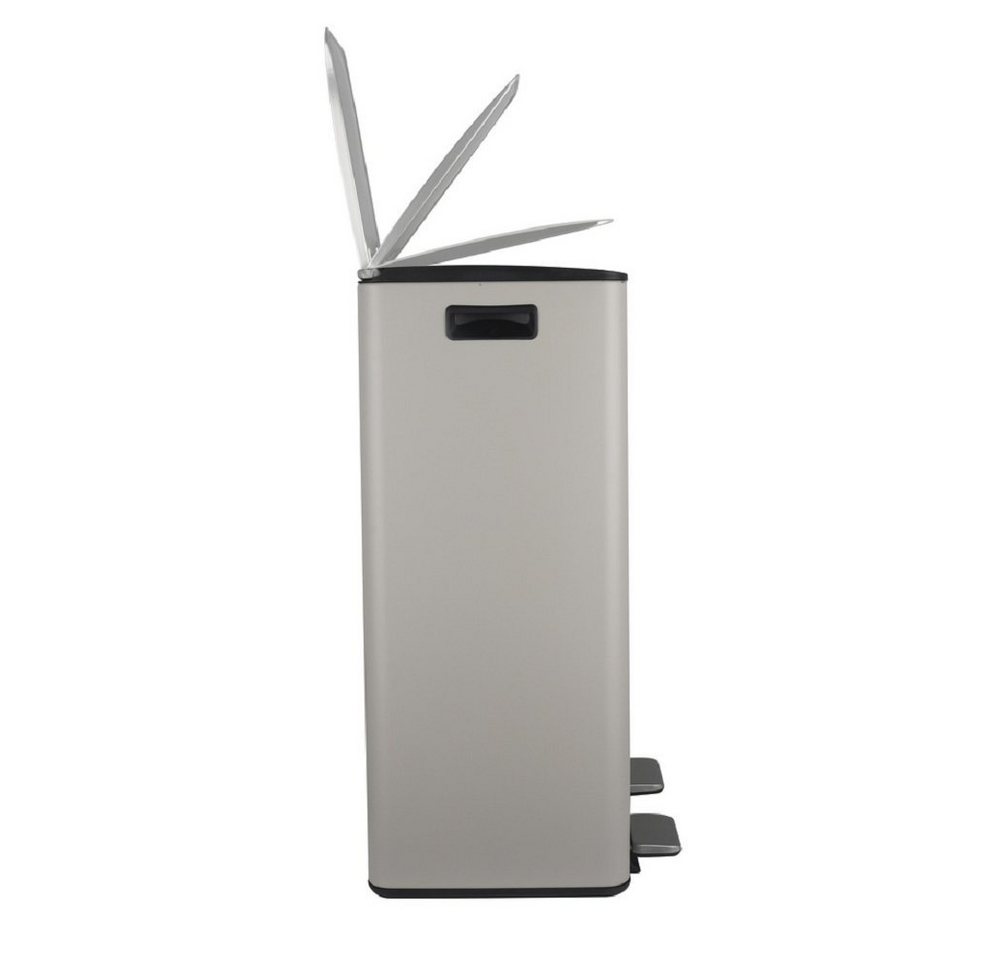 spirella Mülltrennsystem ALIYA, 2 Kammern Abfall Treteimer XXL, 60 L, Softclose Absenkautomatik, herausnehmbare Innenbehälter, Anti-Fingerprint Oberfläche, Stah – Bild 4 von 5