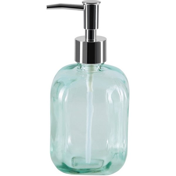 spirella Seifenspender CARLOS, 100% recyceltes Glas, extra großes Volumen, 500 ml, klassisches Retro Vintage Design im Barber-Shop-Style, Made in Europe, grün
