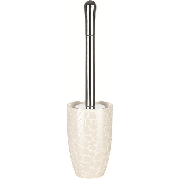 spirella WC-Garnitur DARWIN PEBBLE, Toilettenbürste aus hochwertiger Keramik, attraktive Form, mit außergewöhnlichem Design in Kieselstein Optik, Farbe creme we
