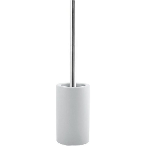 spirella WC-Garnitur TUBE-MATT, Toilettenbürste aus rostfreiem Edelstahl, Behälter aus hochwertiger Keramik, klassische Form, elegante Matt-Optik, Farbe weiß