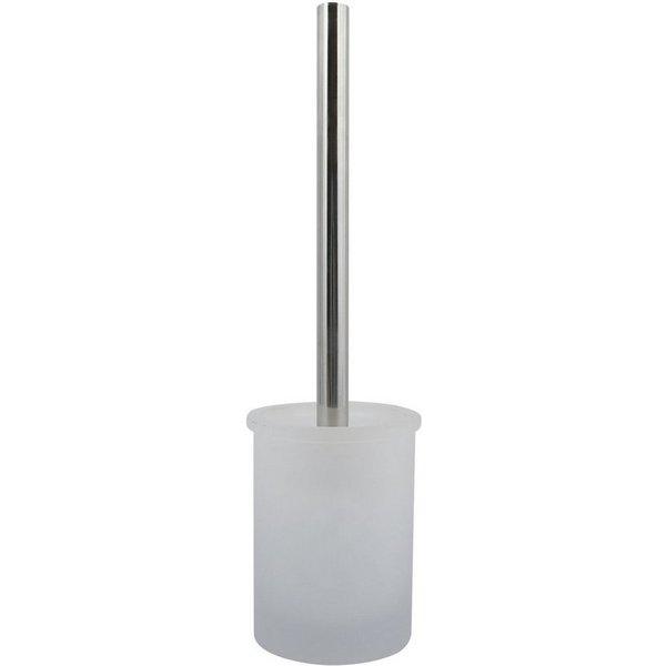 spirella WC-Garnitur YOKO, Toilettenbürste rostfreier Edelstahl Inox, Behälter aus hochwertigem Glas, schwere Qualität, zeitlos-klassische Form, elegante Matt-O