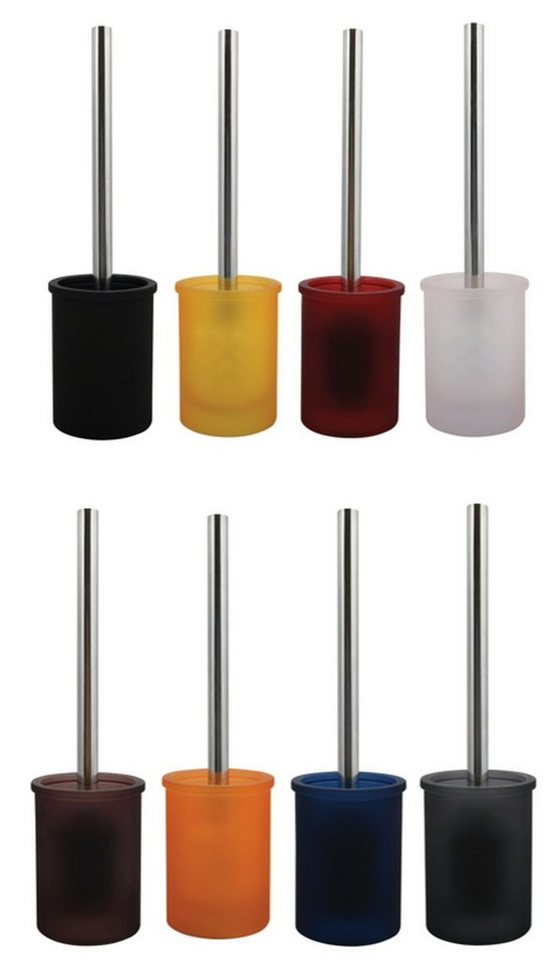 spirella WC-Garnitur YOKO, Toilettenbürste rostfreier Edelstahl Inox, Behälter aus hochwertigem Glas, schwere Qualität, zeitlos-klassische Form, elegante Matt-O – Bild 2 von 3