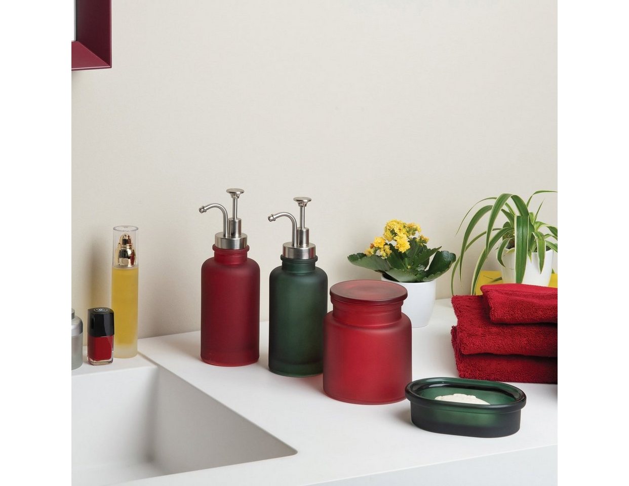 spirella WC-Garnitur YOKO, Toilettenbürste rostfreier Edelstahl Inox, Behälter aus hochwertigem Glas, schwere Qualität, zeitlos-klassische Form, elegante Matt-O – Bild 3 von 3