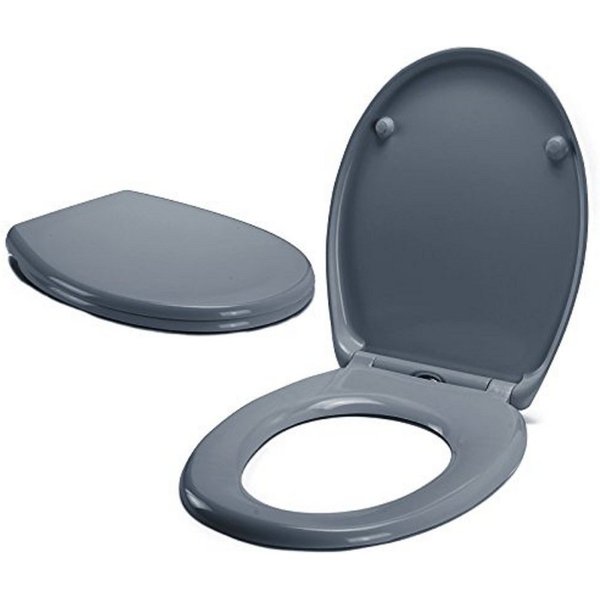 spirella WC-Sitz EASY CLIP, Premium Toilettendeckel aus Duroplast, Edelstahl Scharniere mit Quick-Release-Funktion zur einfachen Schnellreinigung, Soft Close Ab