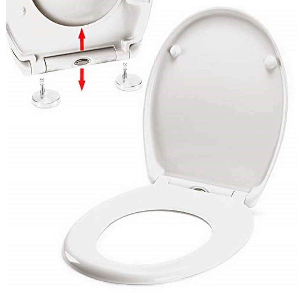 spirella WC-Sitz EASY CLIP, Premium Toilettendeckel aus Duroplast, Edelstahl Scharniere mit Quick-Release-Funktion zur einfachen Schnellreinigung, Soft Close Ab – Bild 2 von 5
