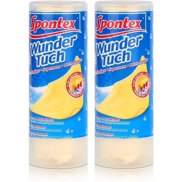 SPONTEX Spontex Wundertuch - Reinigt, Trocknet und Poliert (2er Pack) Reinigungstücher