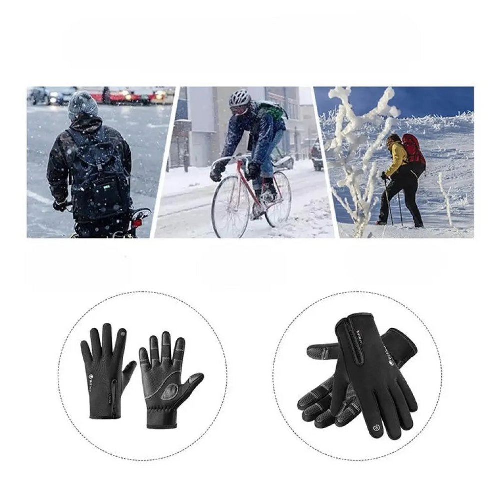 Sport-Knight® Multisporthandschuhe Winterhandschuhe Touchscreen, klappbar, warm & winddicht, rutschfest Touchscreen-kompatibel – Bild 2 von 5