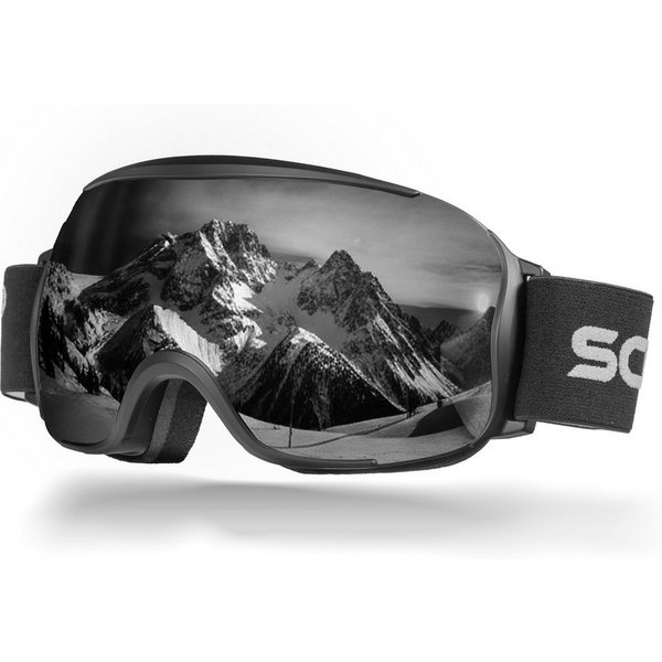 SCHNORR Sportbrille Schnorr Skibrille Kryos - Sphärisch, Silber (S3/S4), Full REVO, Anti, (1-St), Full REVO-Beschichtung Silber (S3)