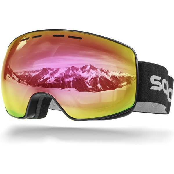 SCHNORR Sportbrille Schnorr Skibrille Ventra - Sphärisch, Pink (S2), Full REVO, Anti-Fog, (1-St), Full REVO-Beschichtung Pink (S2)