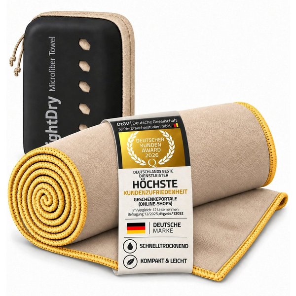 LightDry Sporthandtuch LIGHTDRY Sporthandtuch Mikrofaser, Leicht und Antibakteriell, Mikrofaser, saugfähig, leicht & antibakteriell & schnell trocknend