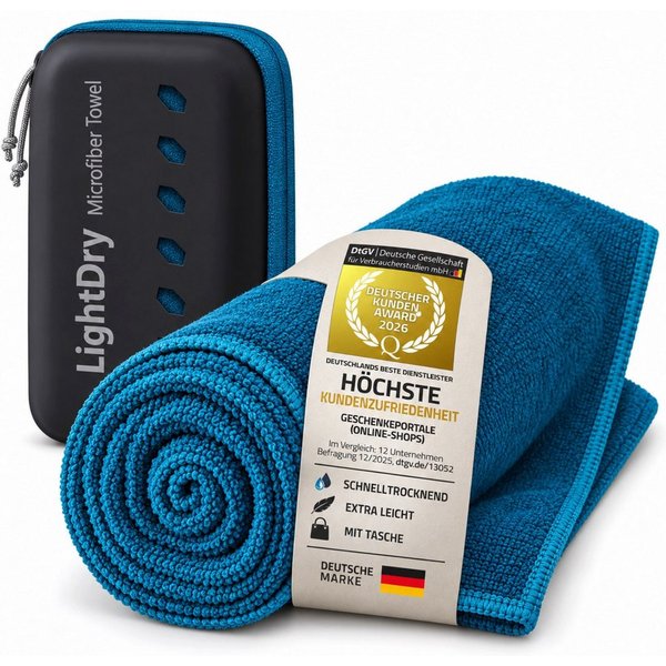 LightDry Sporthandtuch LIGHTDRY Sporthandtuch Mikrofaser, Leicht und Antibakteriell, Mikrofaser, saugfähig, leicht & antibakteriell & schnell trocknend