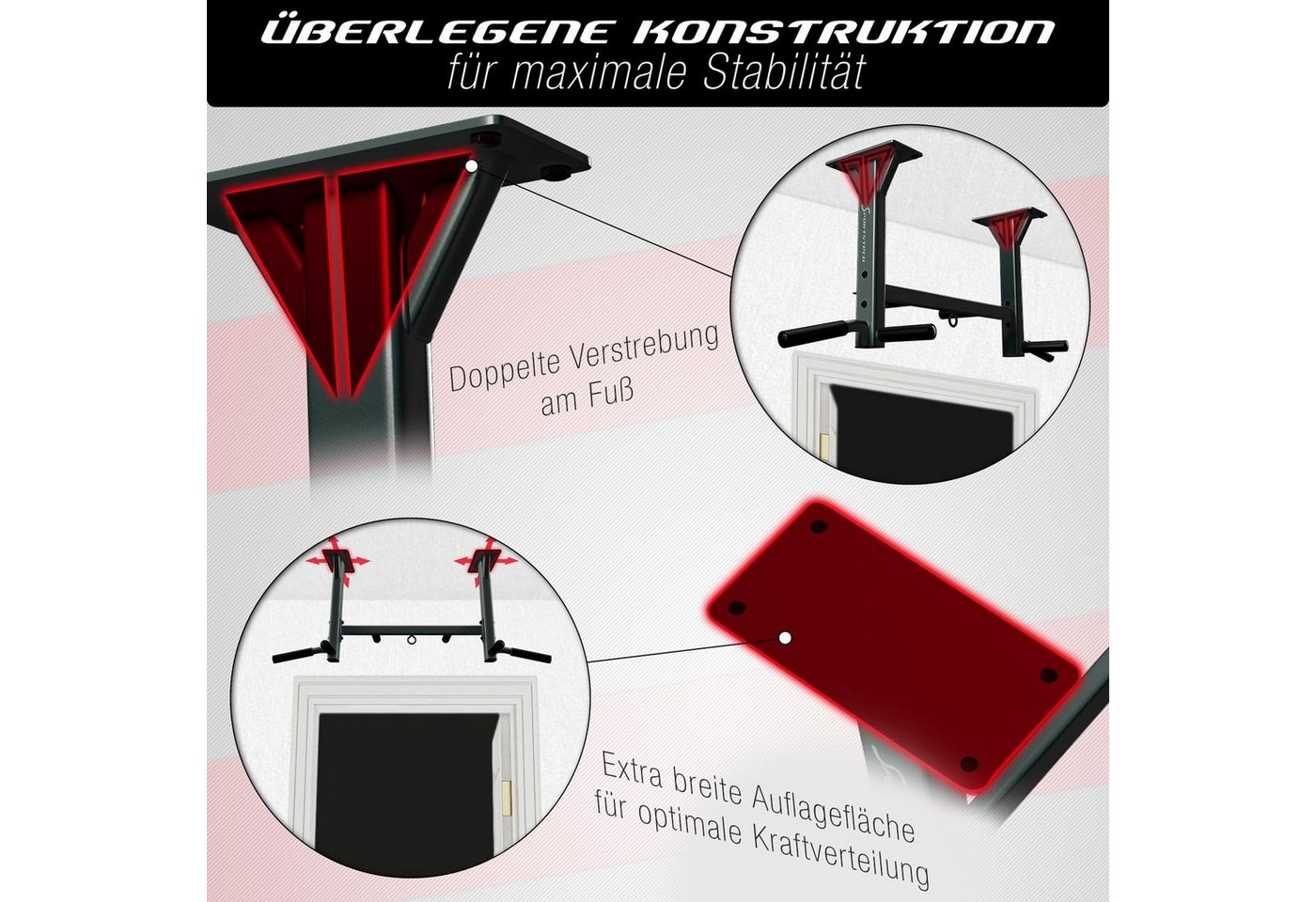 Sportstech Klimmzugstange KS400, 3 Ösen,6 Griffe, extrem stabil – Bild 4 von 5