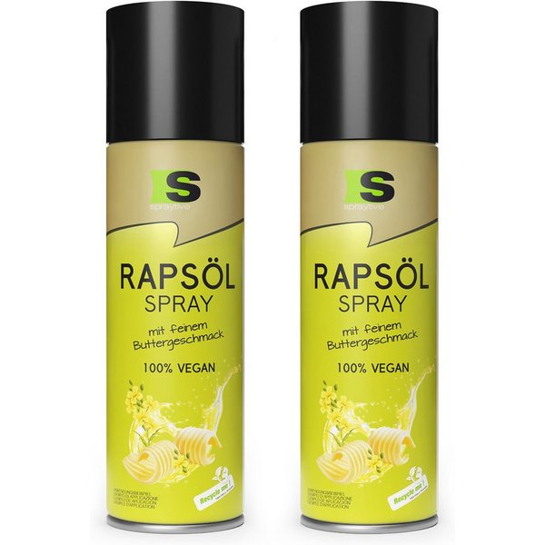 Spraytive Speiseöl 2x 400 ml Rapsöl-Spray mit feinem Buttergeschmack – zum Kochen, Backen, Made in Germany