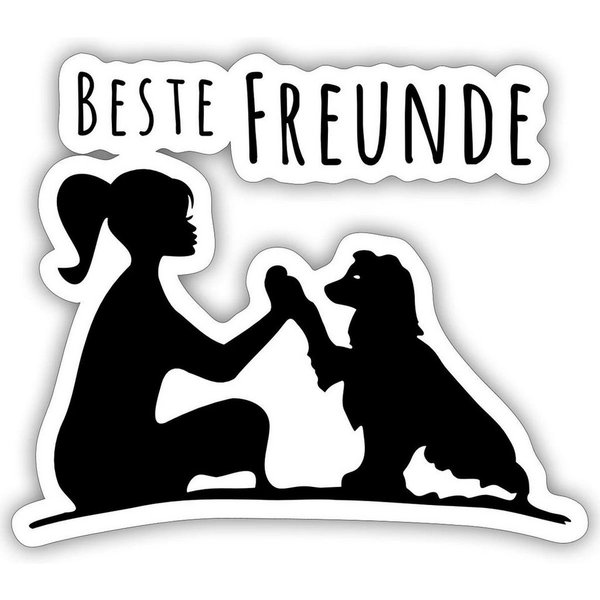 Spreadshirt Aufkleber Beste Freunde, Mensch Und Hund Sticker Aufkleber