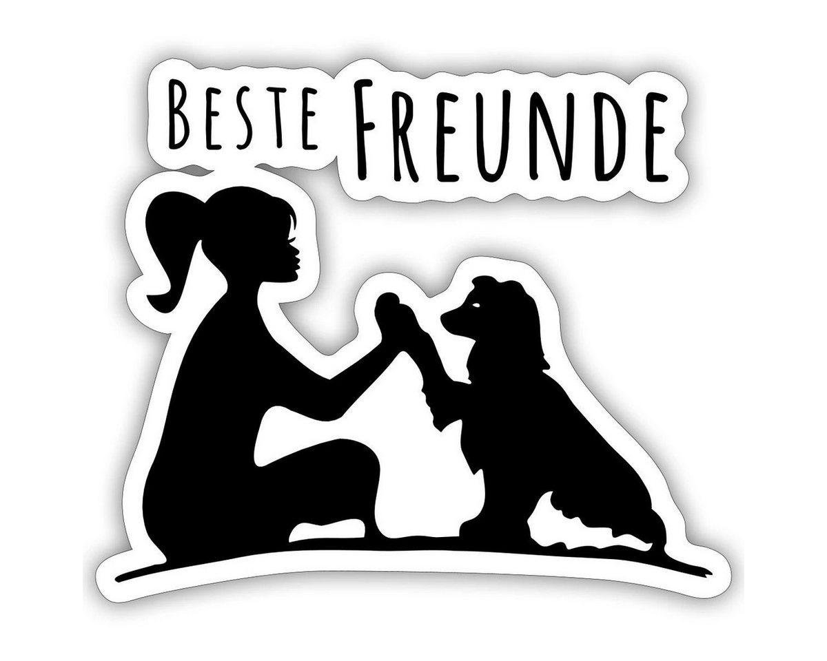 Spreadshirt Aufkleber Beste Freunde, Mensch Und Hund Sticker Aufkleber – Bild 2 von 4