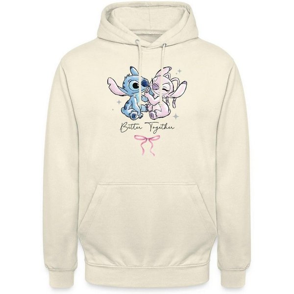 Spreadshirt Hoodie Lilo & Stitch, Angel Und Stitch Better Together Unisex Hoodie (1-tlg) Unisex-Schnitt: Sitzt bei Männern körpernah, bei Frauen weit