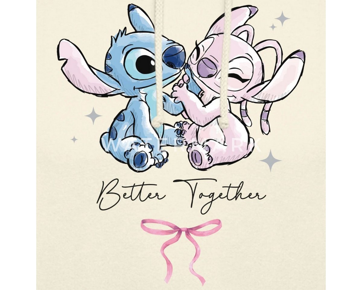 Spreadshirt Hoodie Lilo & Stitch, Angel Und Stitch Better Together Unisex Hoodie (1-tlg) Unisex-Schnitt: Sitzt bei Männern körpernah, bei Frauen weit – Bild 2 von 5