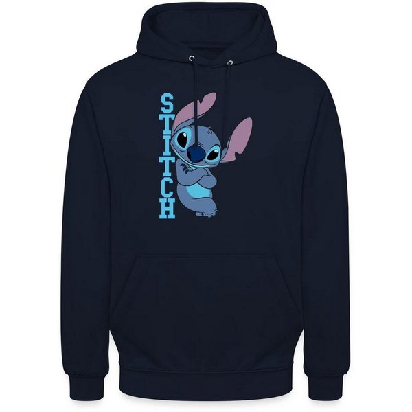 Spreadshirt Hoodie Lilo & Stitch, Stitch Mit Schriftzug Unisex Hoodie (1-tlg) Unisex-Schnitt: Sitzt bei Männern körpernah, bei Frauen weit