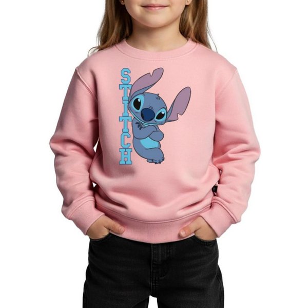 Spreadshirt Sweatshirt Lilo & Stitch, Stitch Mit Schriftzug Kinder Premium Pullover (1-tlg)
