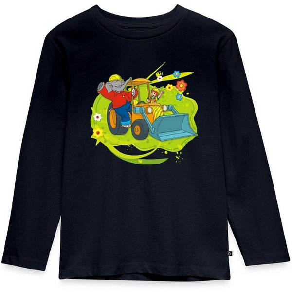 Spreadshirt T-Shirt Benjamin Blümchen Mit Schaufelbagger Kinder Premium Langarmshirt (1-tlg)