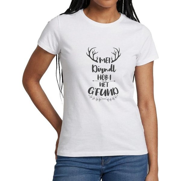 Spreadshirt T-Shirt Dirndl Ersatz, Mein Dirndl Hab Ich Nicht Gefunden Frauen T-Shirt (1-tlg) Slim Fit, fällt klein aus