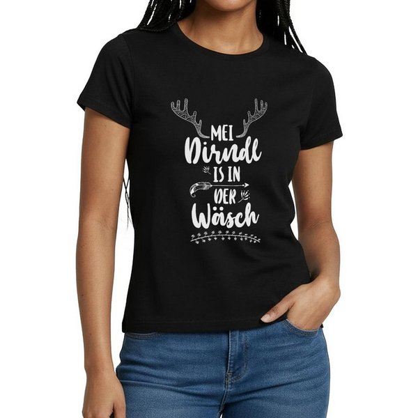 Spreadshirt T-Shirt Dirndl Ersatz, Mein Dirndl Ist In Der Wäsche Frauen T-Shirt (1-tlg) Slim Fit, fällt klein aus