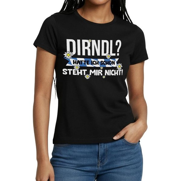 Spreadshirt T-Shirt Dirndl Ersatz, Dirndl Steht Mir Nicht Frauen T-Shirt (1-tlg) Slim Fit, fällt klein aus