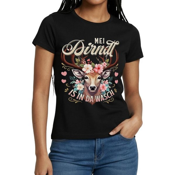 Spreadshirt T-Shirt Ersatz Dirndl, Dirndl Ist In Der Wäsche Frauen T-Shirt (1-tlg) Slim Fit, fällt klein aus