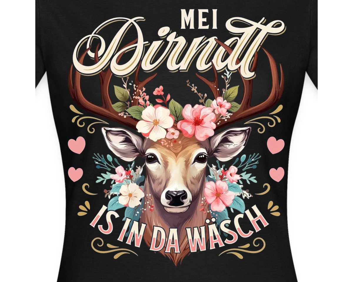 Spreadshirt T-Shirt Ersatz Dirndl, Dirndl Ist In Der Wäsche Frauen T-Shirt (1-tlg) Slim Fit, fällt klein aus – Bild 2 von 5