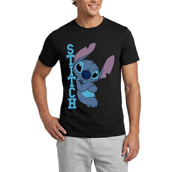 Spreadshirt T-Shirt Lilo & Stitch, Stitch Mit Schriftzug Männer T-Shirt (1-tlg)