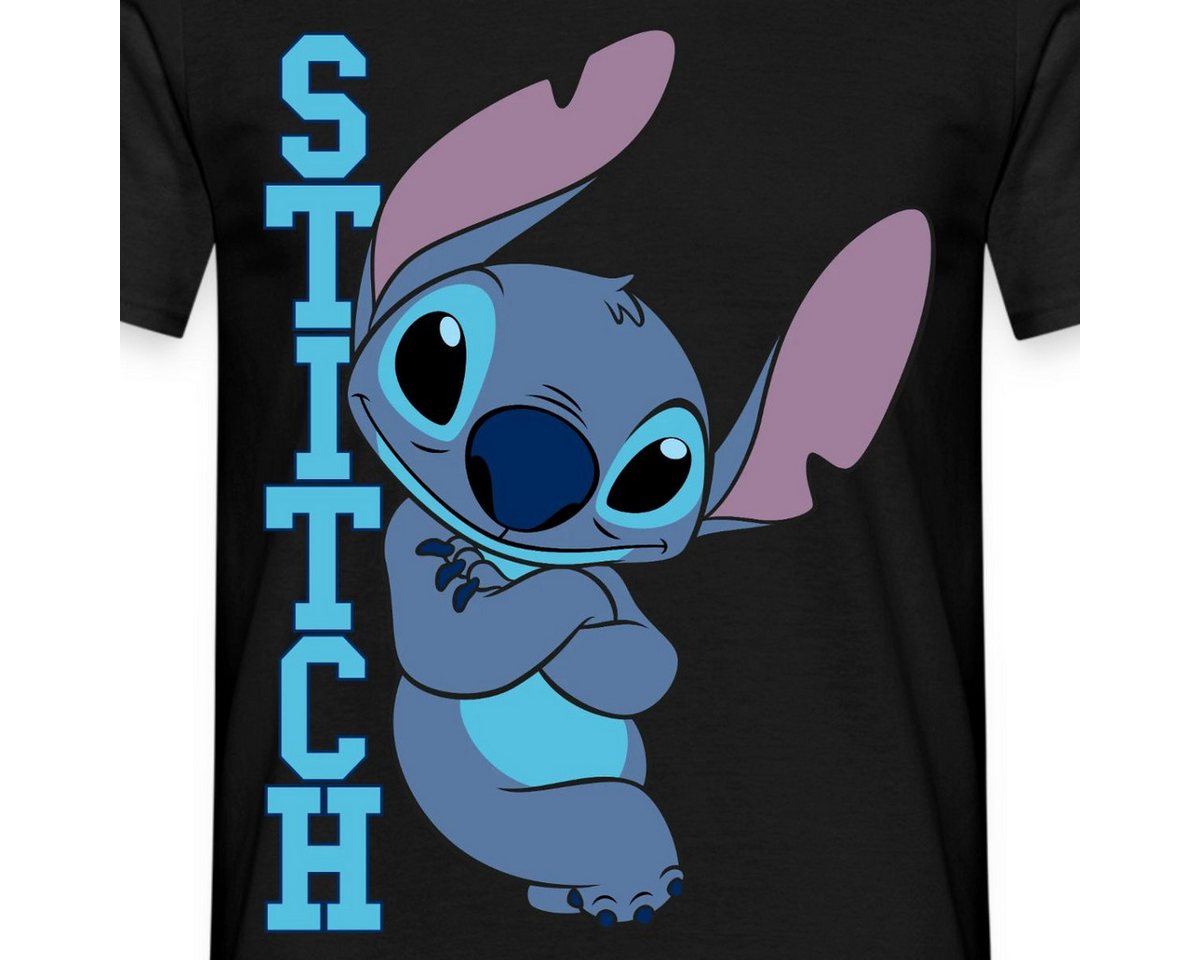 Spreadshirt T-Shirt Lilo & Stitch, Stitch Mit Schriftzug Männer T-Shirt (1-tlg) – Bild 2 von 5