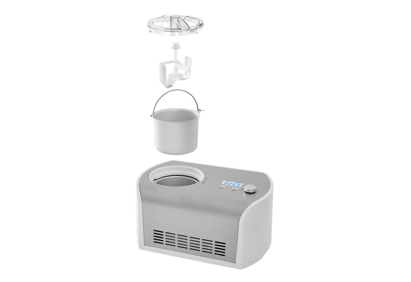 Springlane Eismaschine Elli selbstkühlend - Kompressor & LCD-Display, 1,20 l, 135,00 W, Eiscreme in 45 Min - Eiscrememaschine aus Edelstahl – Bild 5 von 5