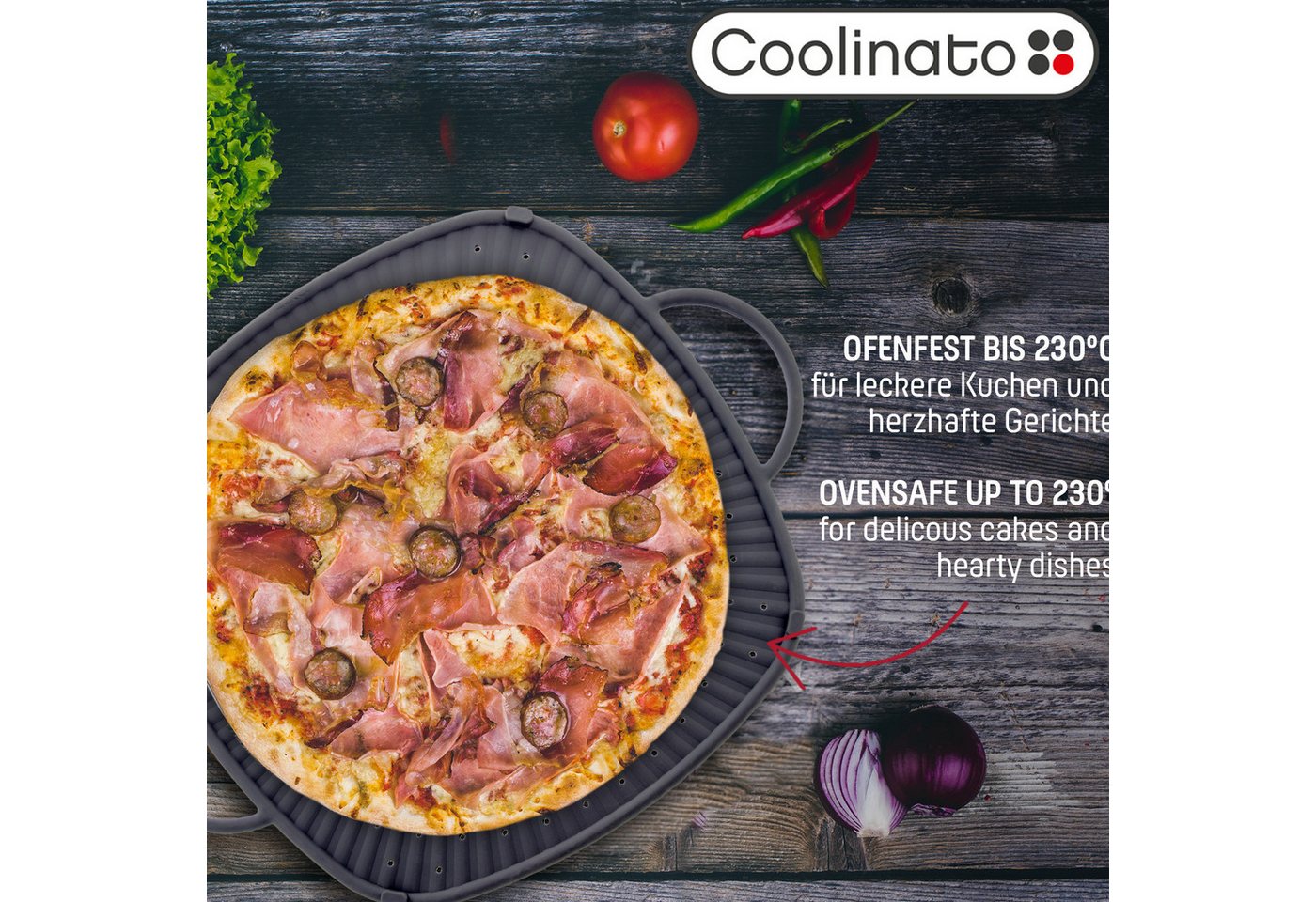 Coolinato Spritzschutzdeckel Coolinato Silikon Universal Spritzschutz 3in1 GRAU, (1-tlg) – Bild 5 von 5