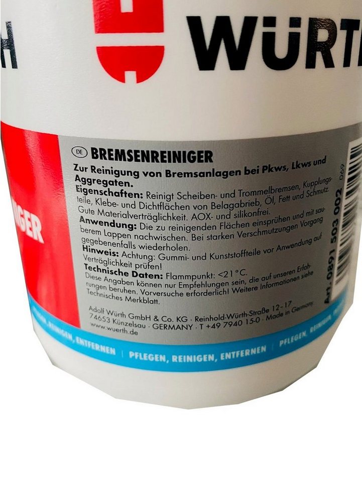 Würth Sprühflasche Nachfüllbare Pumpsprühflasche Bremsenreiniger Würth 1 l unbefüllt, (1-tlg) – Bild 4 von 5