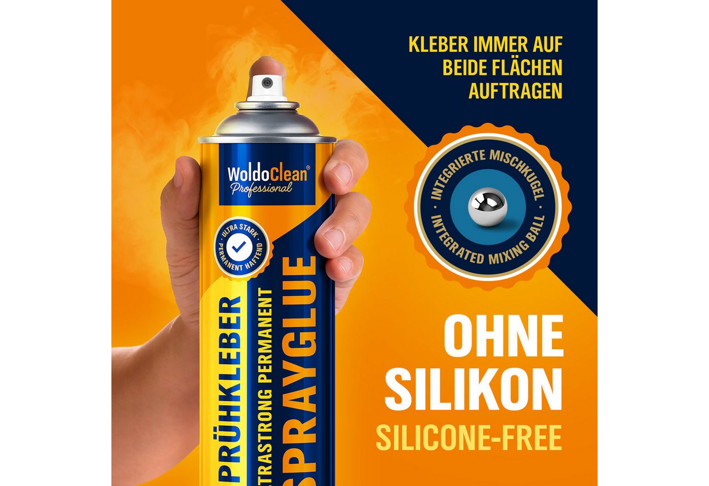 WoldoClean Sprühkleber WoldoClean Sprühkleber Auto Dachhimmel Schaumstoff 500ml, hitzebeständig Klebespray, Textilkleber, schnell trocknend – Bild 4 von 5