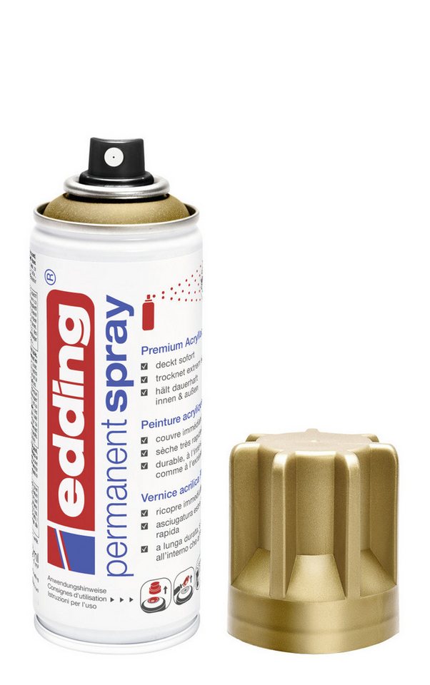 edding Sprühlack edding 5200 Permanent Spray Premium reichgold matt – Bild 2 von 2