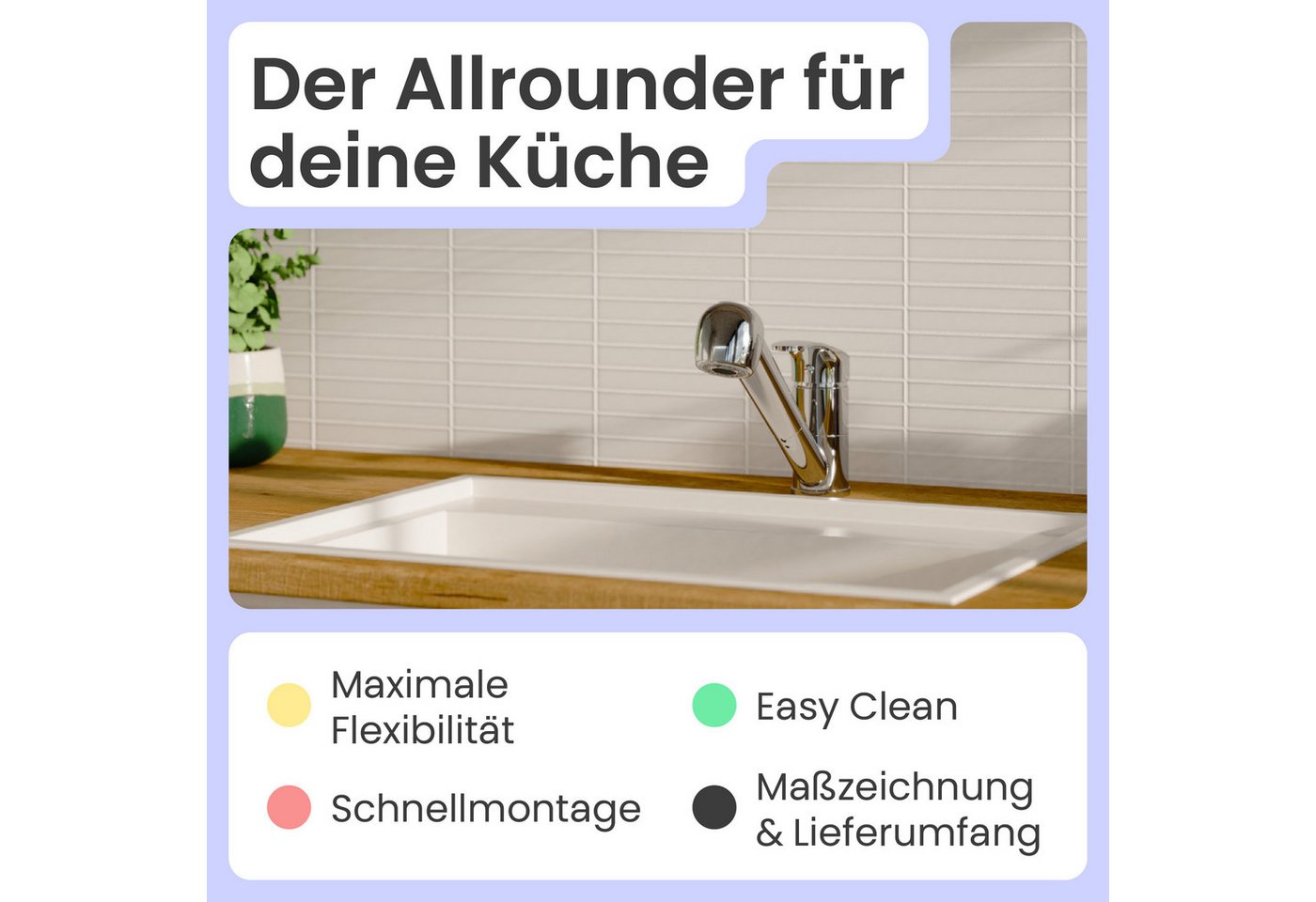 instmaier Spültischarmatur instmaier Elena, Wasserhahn Küche, Mit Geschirrbrause ausziehbar, 2 Strahlarten – Bild 2 von 5