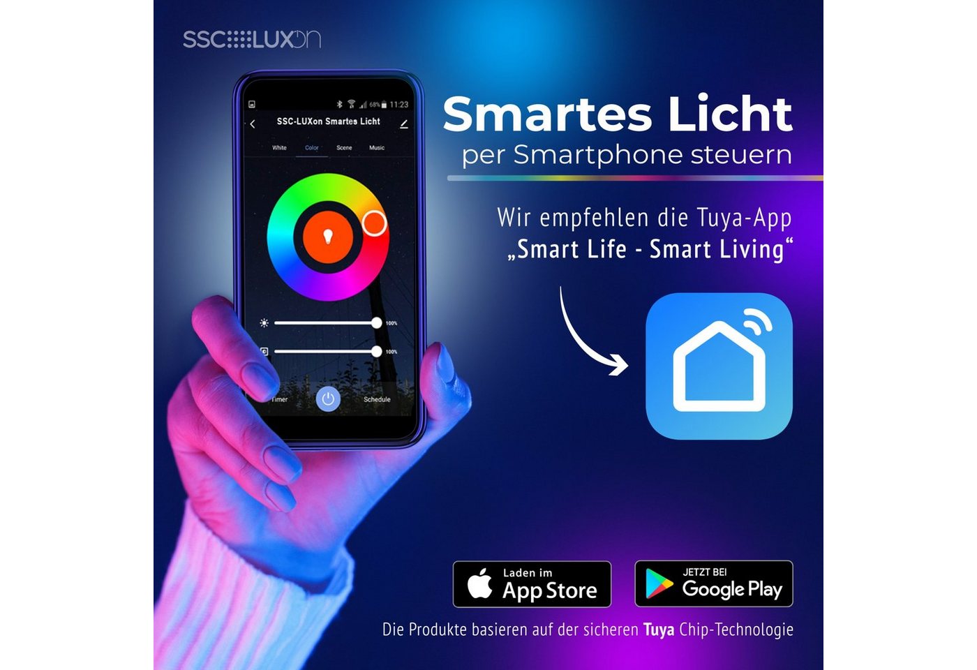 SSC-LUXon LED Außen-Deckenleuchte Einbaustrahler BEDA in silber & quadratisch IP65 LED Modul Smart 4W, Smart – Bild 2 von 5