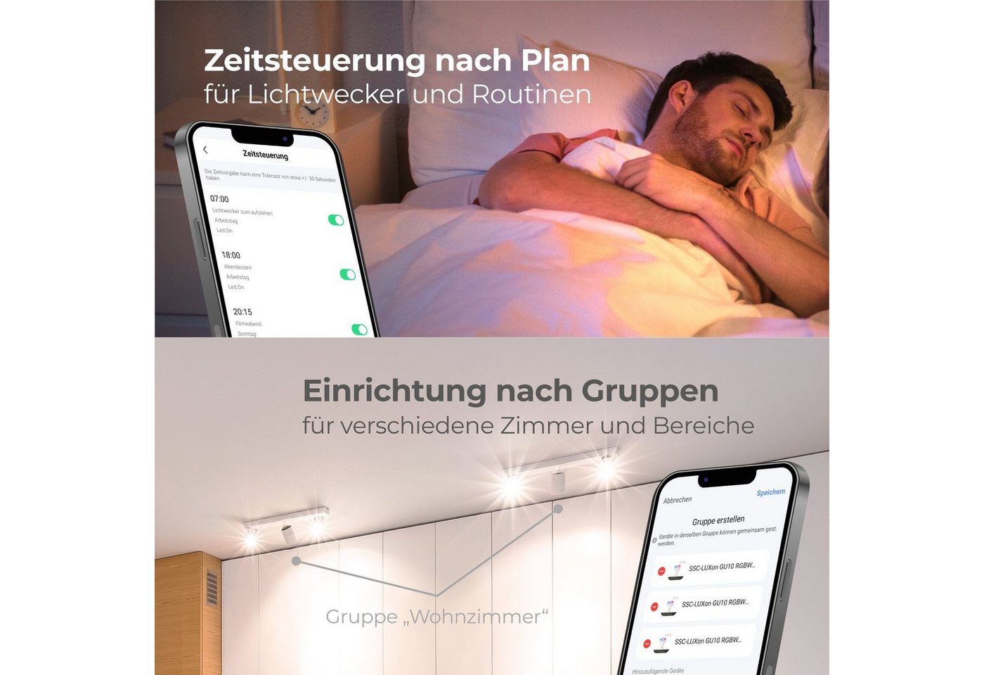 SSC-LUXon LED Außen-Deckenleuchte Einbaustrahler BEDA in silber & quadratisch IP65 LED Modul Smart 4W, Smart – Bild 5 von 5