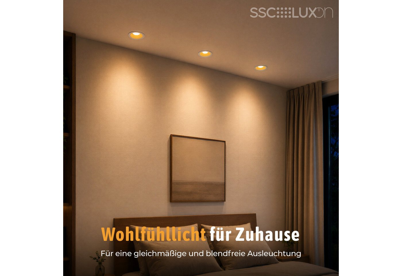 SSC-LUXon LED Einbaustrahler GEXIA Einbaustrahler weiß gold Ø11cm LED GX53 3in1 Lichtfarbe 3W 230V, Neutralweiß, Warmweiß, Tageslichtweiß – Bild 3 von 5