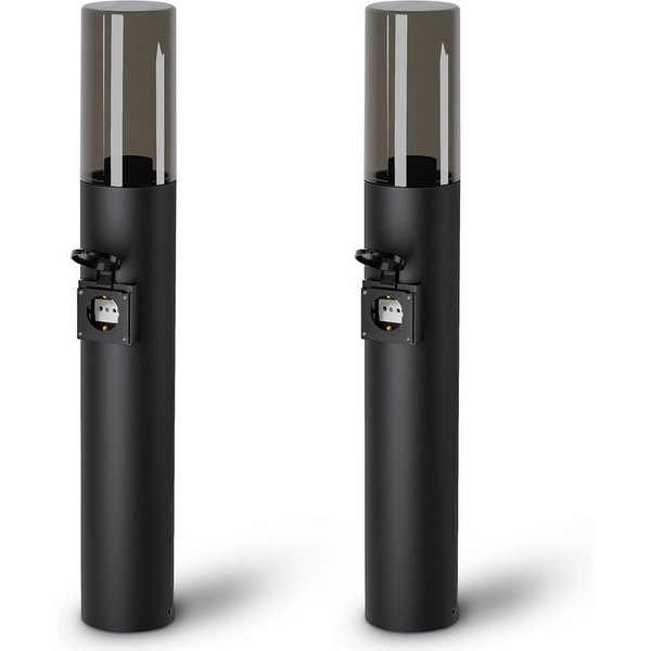 SSC-LUXon LED Gartenstrahler VARDA Außen Wegeleuchte mit Steckdose E27 Höhe 50 cm IP44 schwarz