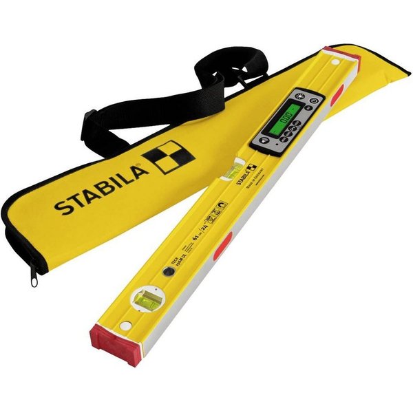 Stabila Wasserwaage Digitale Wasserwaage61 cm, wasser- und staubdicht nach IP 67 19823, mit Magnet, mit Rutschstopper, inkl. Tasche