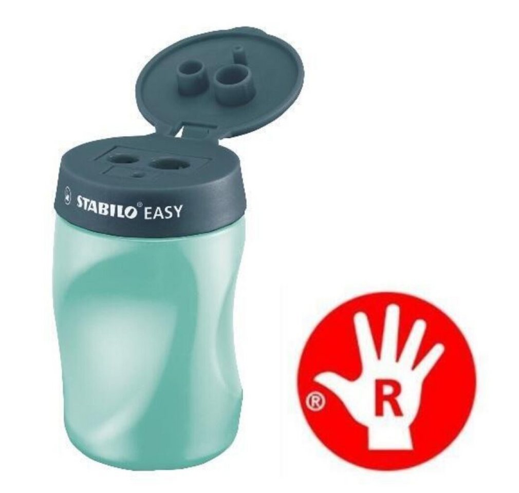 STABILO Anspitzer Dosenspitzer 3fach Easy Sharpener Rechtshänder Petrol – Bild 2 von 2