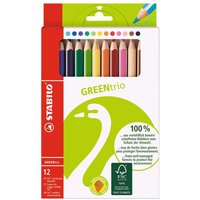 STABILO Buntstifte "GREENtrio" dick, farbig sortiert, 12 Stk.