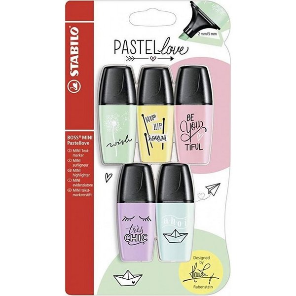 minzgrün/pastelltürkis/pastellrosa/pastellviolett/pastellgelb, 5er-Set