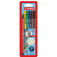 STABILO Filzstift "Pen 68", ISCC Plus 96%, 6er-Set